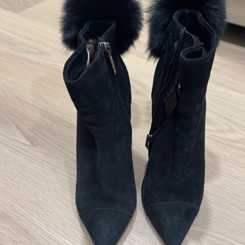 Elegant Black Suede Ankle Boots